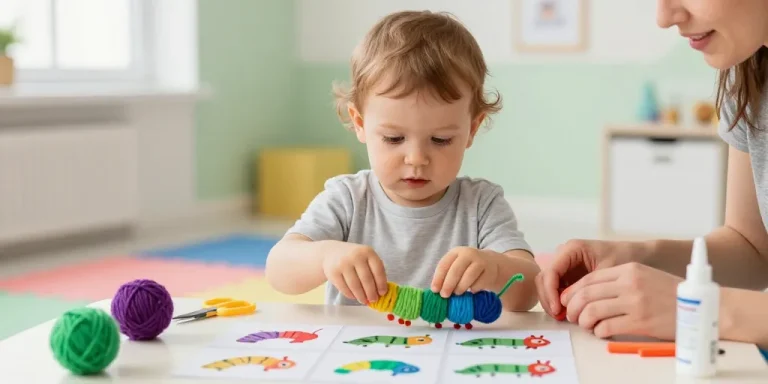 activité fil chenille 2 ans
