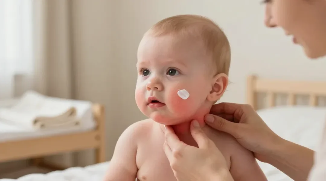 bebe rougeur dans les plis du cou