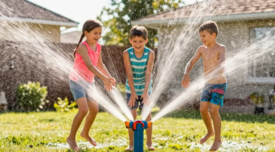 jeux d eau dans la cour